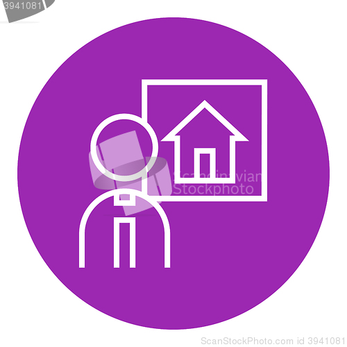 Image of Real estate agent line icon.