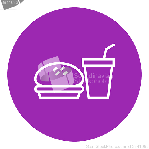 Image of Fast food meal line icon.