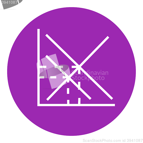 Image of Mathematical graph line icon.