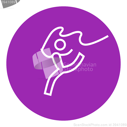 Image of Gymnast with tape line icon.