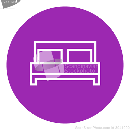 Image of Double bed line icon.