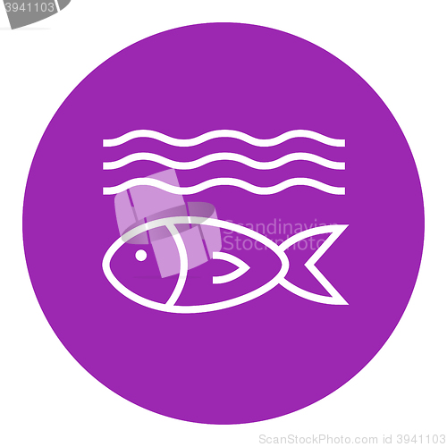 Image of Fish under water line icon.