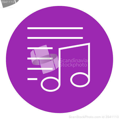 Image of Musical note line icon.