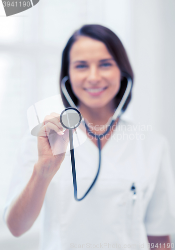 Image of female doctor with stethoscope