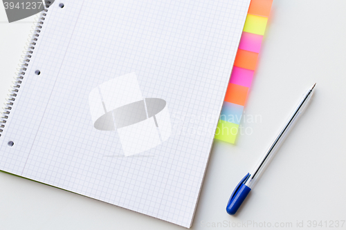 Image of close up of organizer and pen on office table