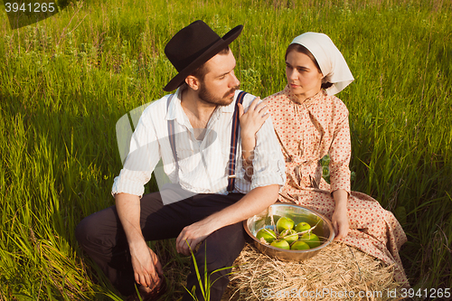 Image of The healthy natural food in the field. Family dinner