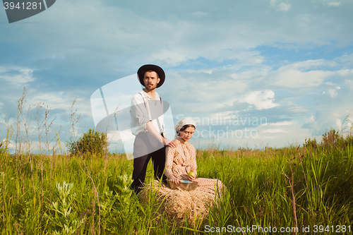 Image of The healthy natural food in the field. Family dinner