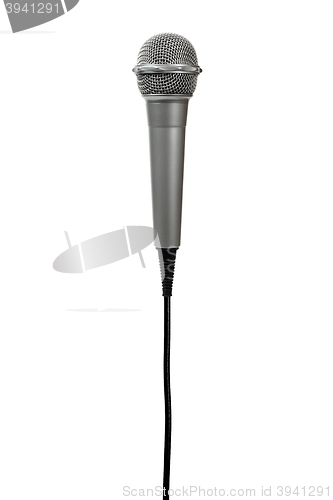 Image of Silver microphone on white