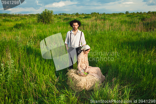 Image of The healthy natural food in the field. Family dinner