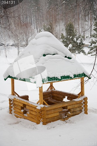 Image of Pavillion. Snowstorm.