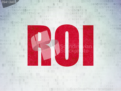 Image of Business concept: ROI on Digital Data Paper background