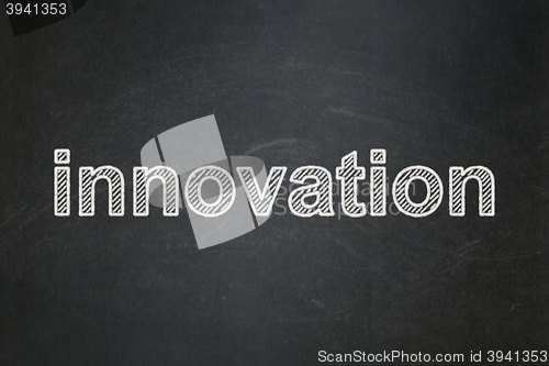 Image of Finance concept: Innovation on chalkboard background