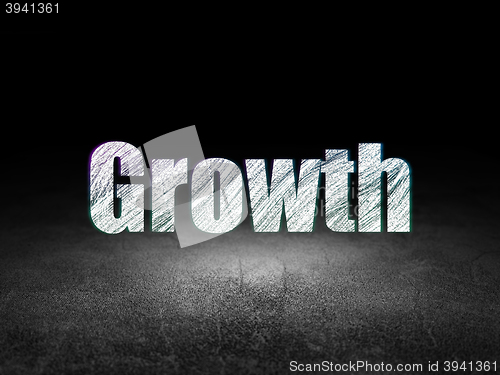 Image of Finance concept: Growth in grunge dark room