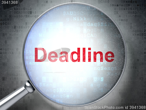 Image of Business concept: Deadline with optical glass