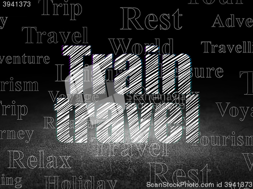 Image of Vacation concept: Train Travel in grunge dark room