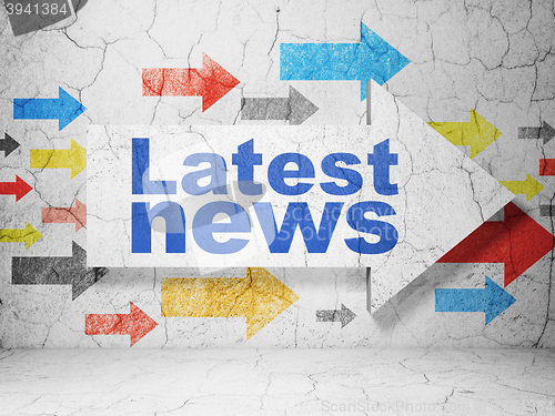 Image of News concept: arrow with Latest News on grunge wall background
