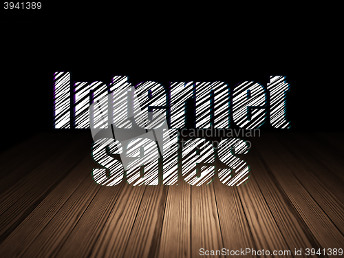 Image of Advertising concept: Internet Sales in grunge dark room
