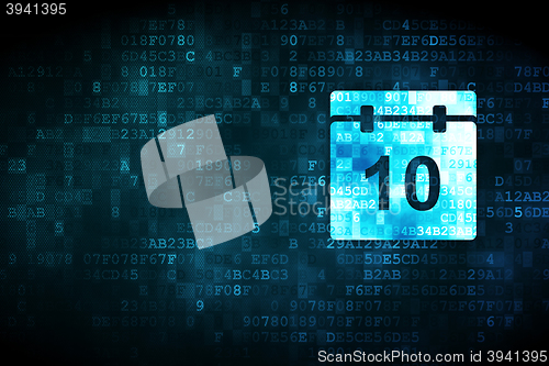 Image of Time concept: Calendar on digital background