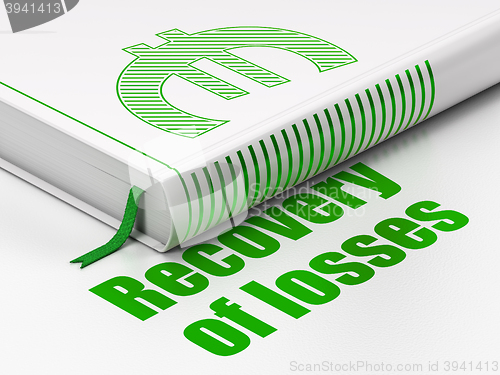 Image of Banking concept: book Euro, Recovery Of losses on white background