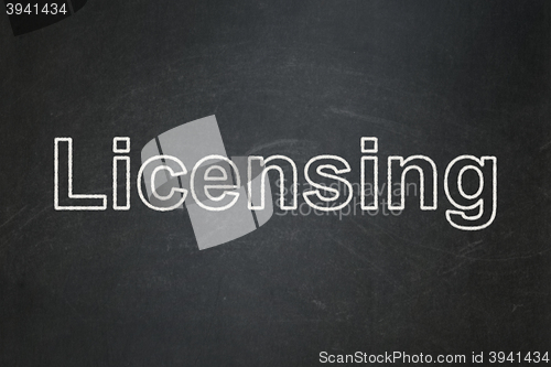 Image of Law concept: Licensing on chalkboard background