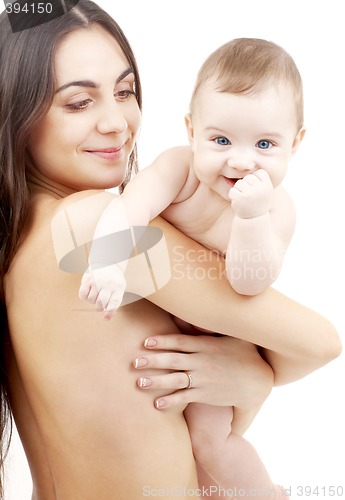 Image of clean baby in mother hands #4