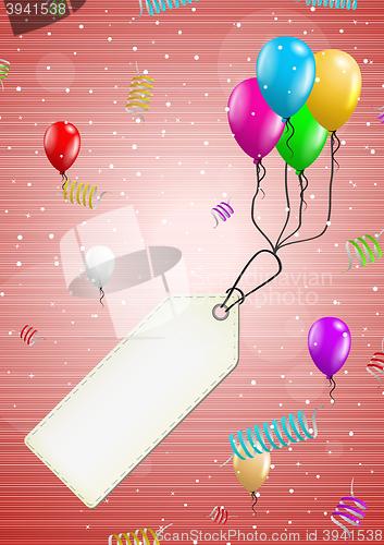 Image of background with balloons and confetti