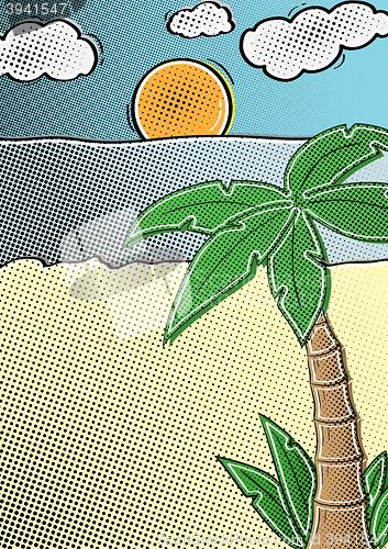 Image of comic beach background