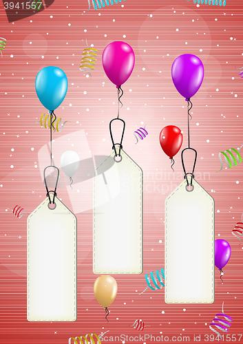 Image of background with balloons and confetti