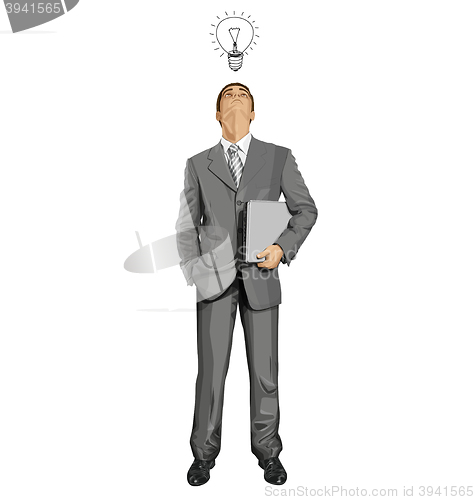 Image of Vector Businessman With Laptop