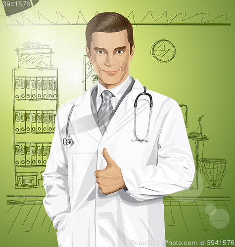 Image of Vector Doctor With Stethoscope