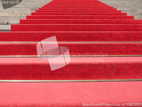 Image of Red carpet on stairway