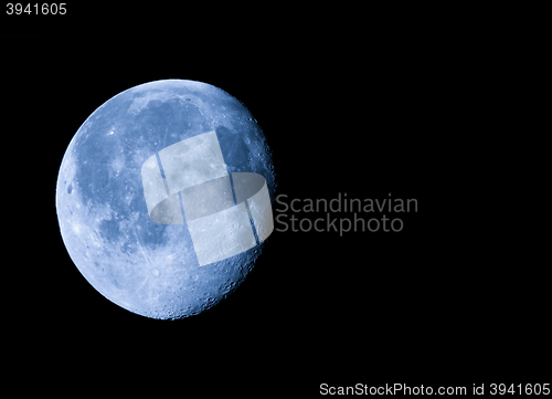 Image of Waning gibbous moon with copy space