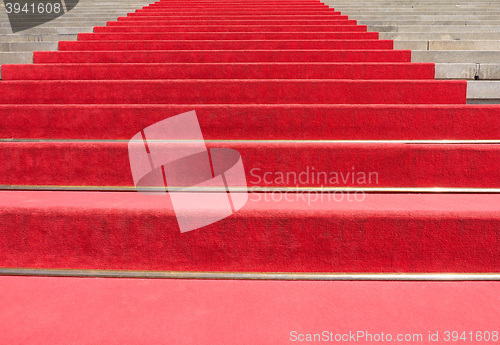 Image of Red carpet on stairway