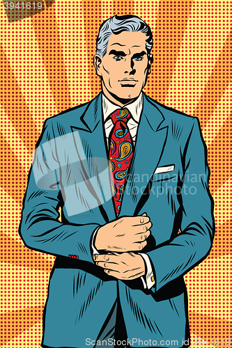 Image of Retro businessman boss gray hair