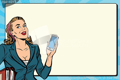 Image of Businesswoman with smartphone in hand