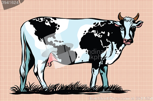Image of Cow Milk world map pattern on the skin