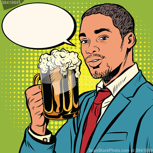 Image of Elegant black man with a beer