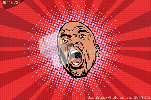 Image of Flashy black man head pop art