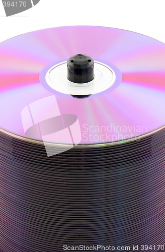 Image of Purple CDs on spindle