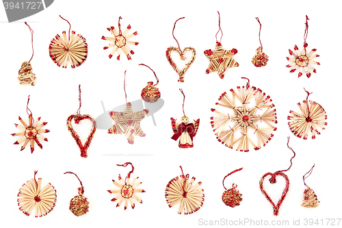 Image of Straw Christmas Tree Decorations