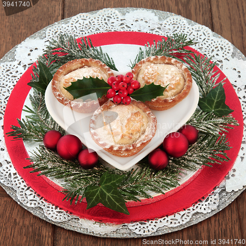 Image of Mince Pies and Christmas Decorations