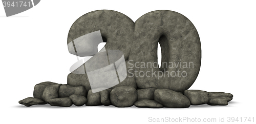 Image of stone number twenty - 3d rendering