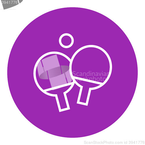 Image of Table tennis racket and ball line icon.