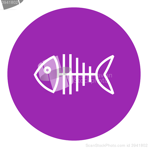 Image of Fish skeleton line icon.