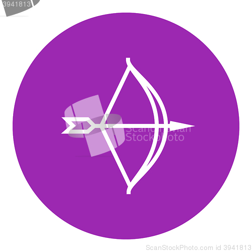 Image of Bow and arrow line icon.