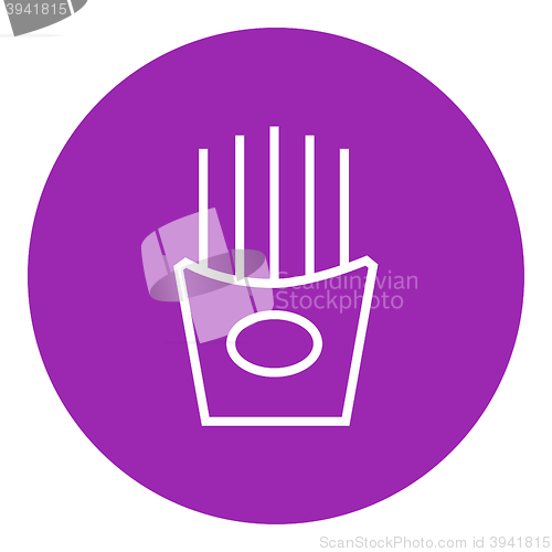 Image of French fries line icon.