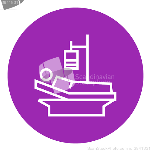 Image of Patient lying on bed line icon.