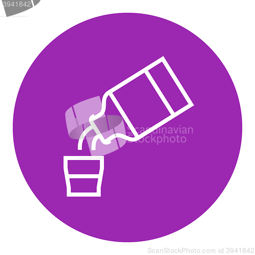 Image of Medicine and measuring cup line icon.