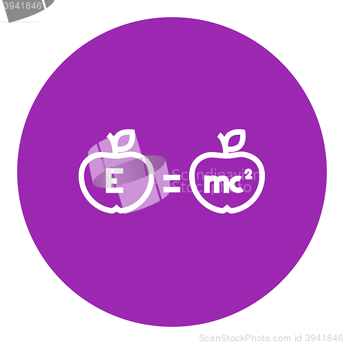 Image of Two apples with formulae line icon.