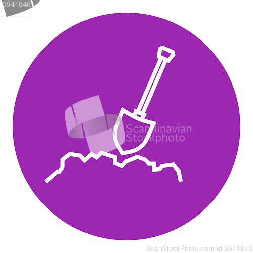 Image of Mining shovel line icon.